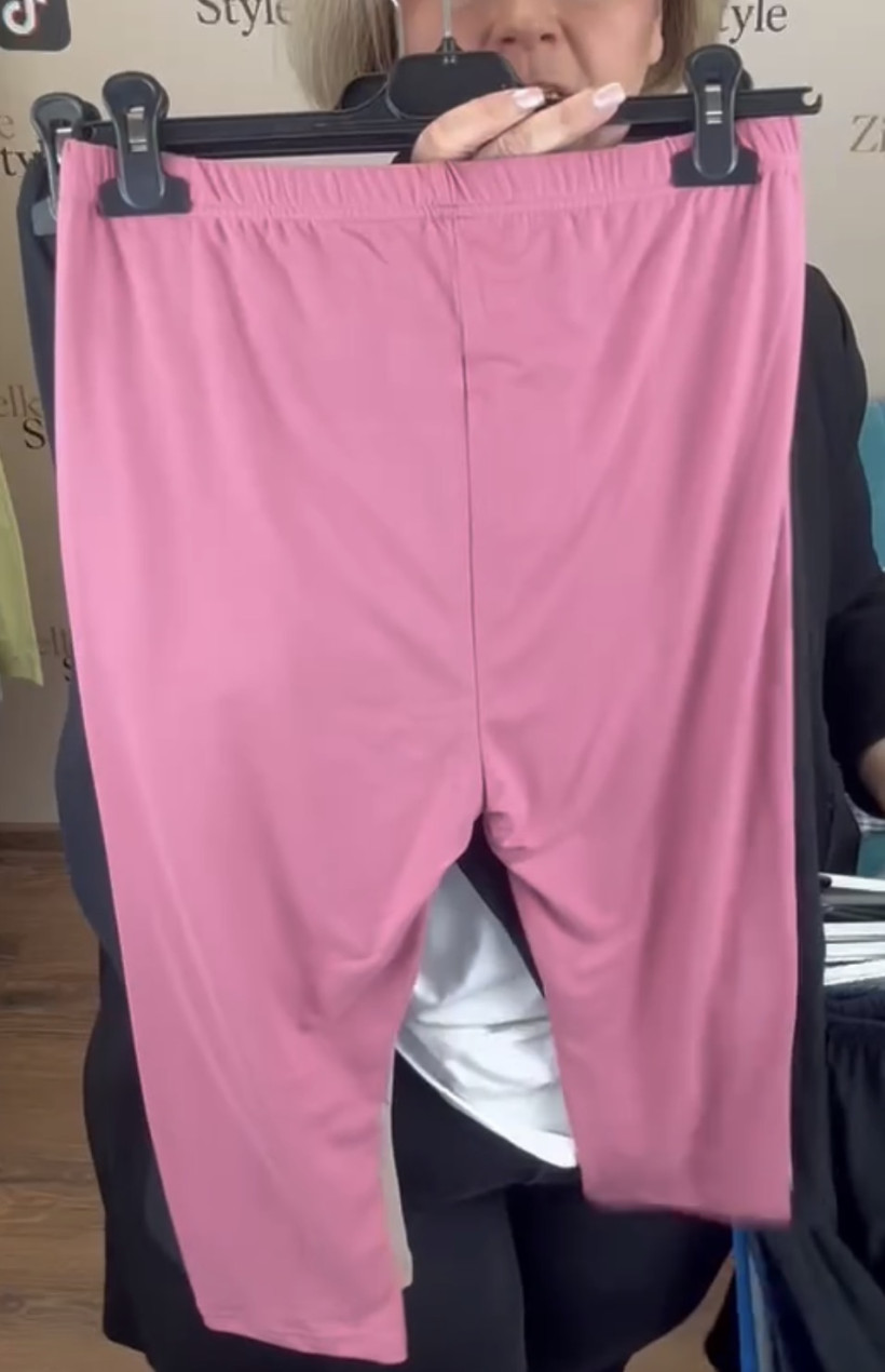 Leginsy 3/4 jednokolorowe - 2xl/ 3xl - 711 - różowe