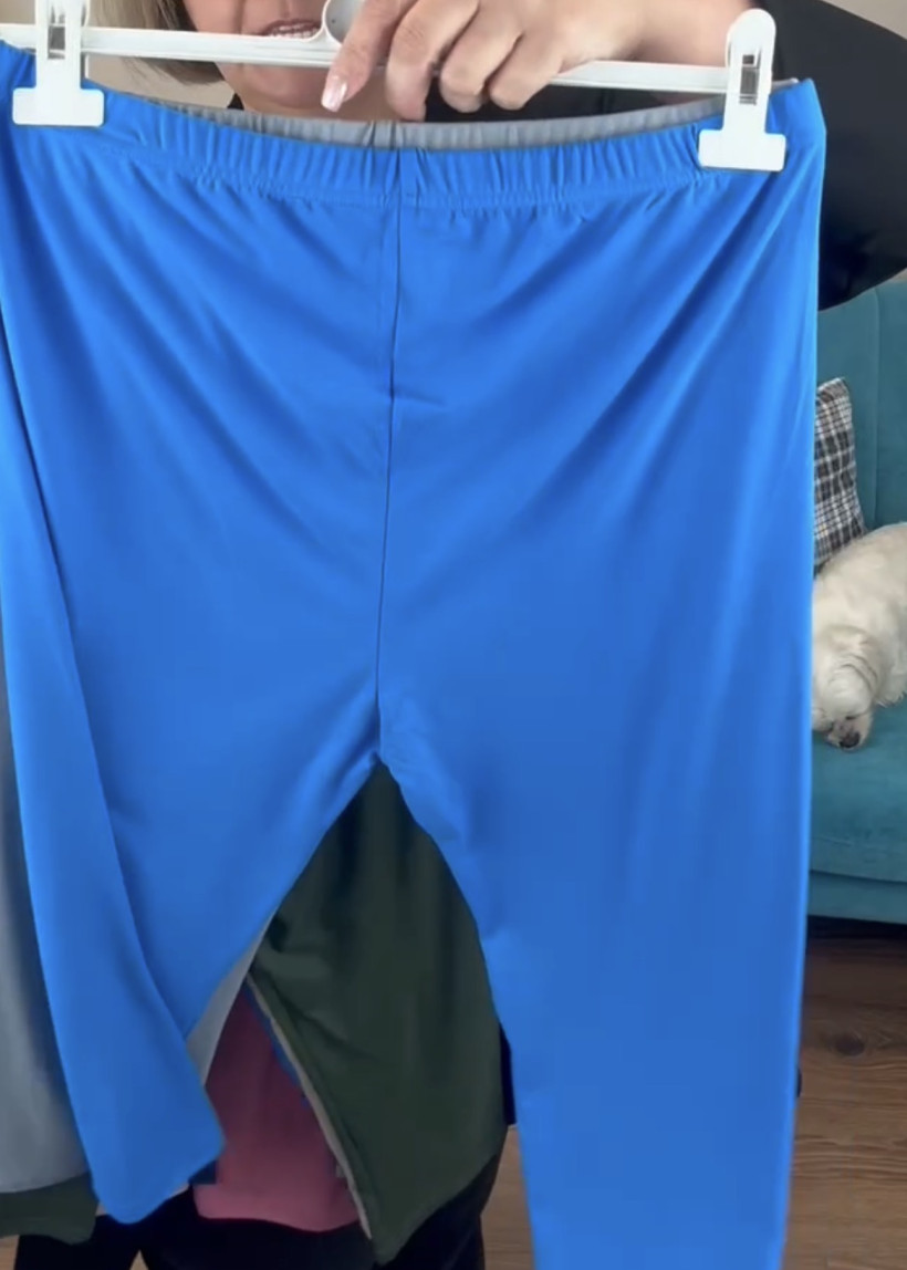 Leginsy 3/4 jednokolorowe - 5xl/6xl - 711 - niebieski