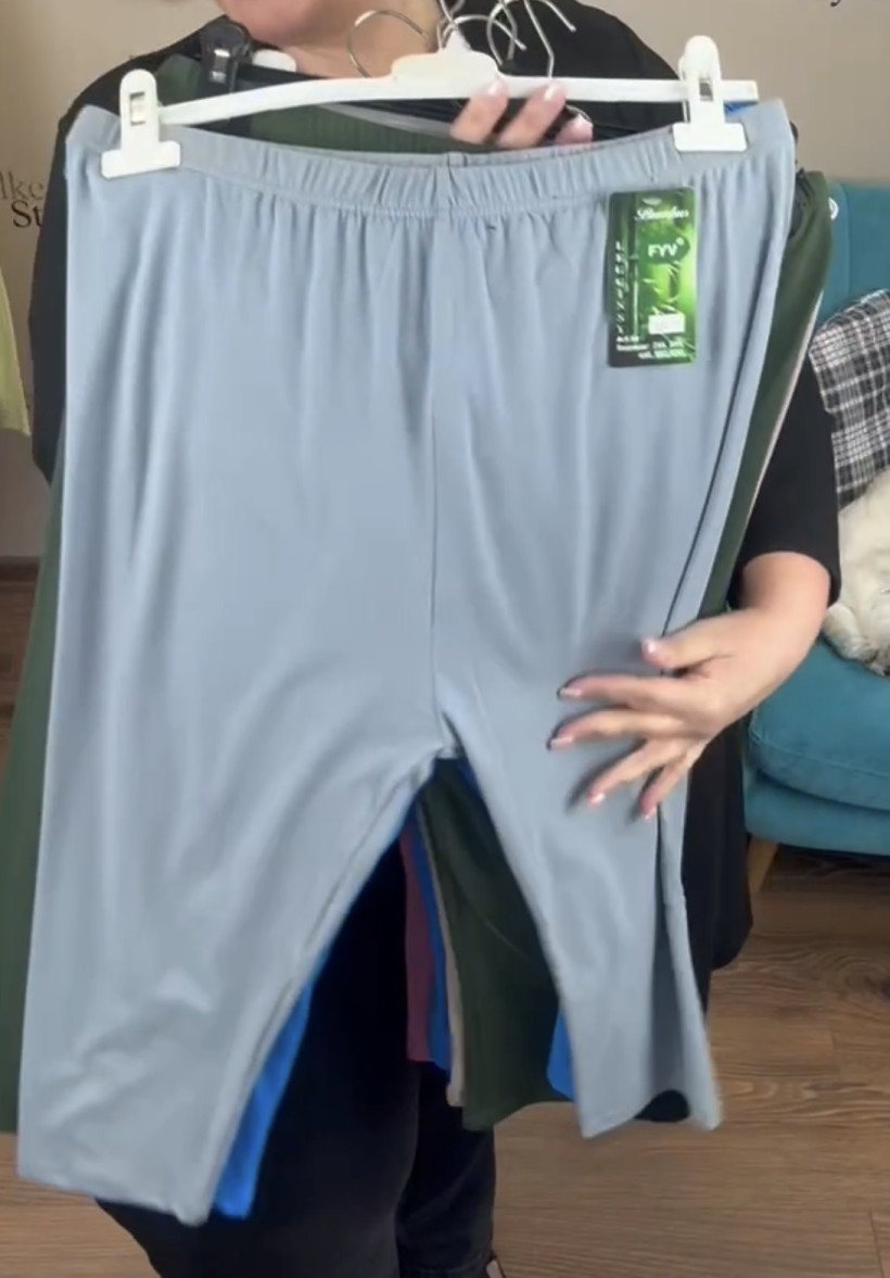 Leginsy 3/4 jednokolorowe - 5xl/6xl - 711 - popiel