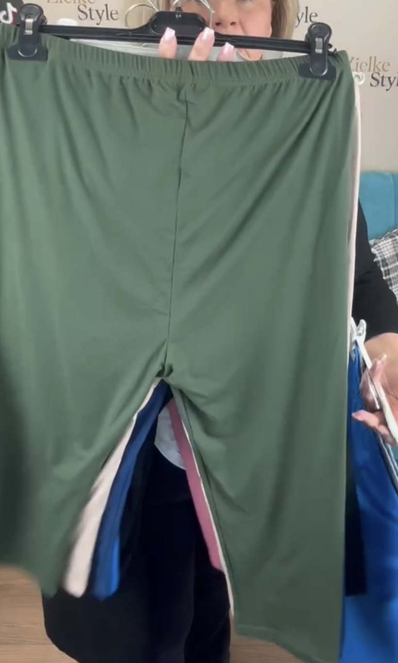 Leginsy 3/4 jednokolorowe - 5xl/6xl - 711 - butelkowa zieleń