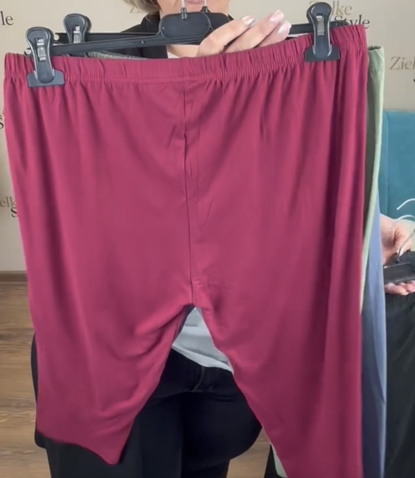 Leginsy 3/4 jednokolorowe - 6xl/7xl - 5055 - bordo
