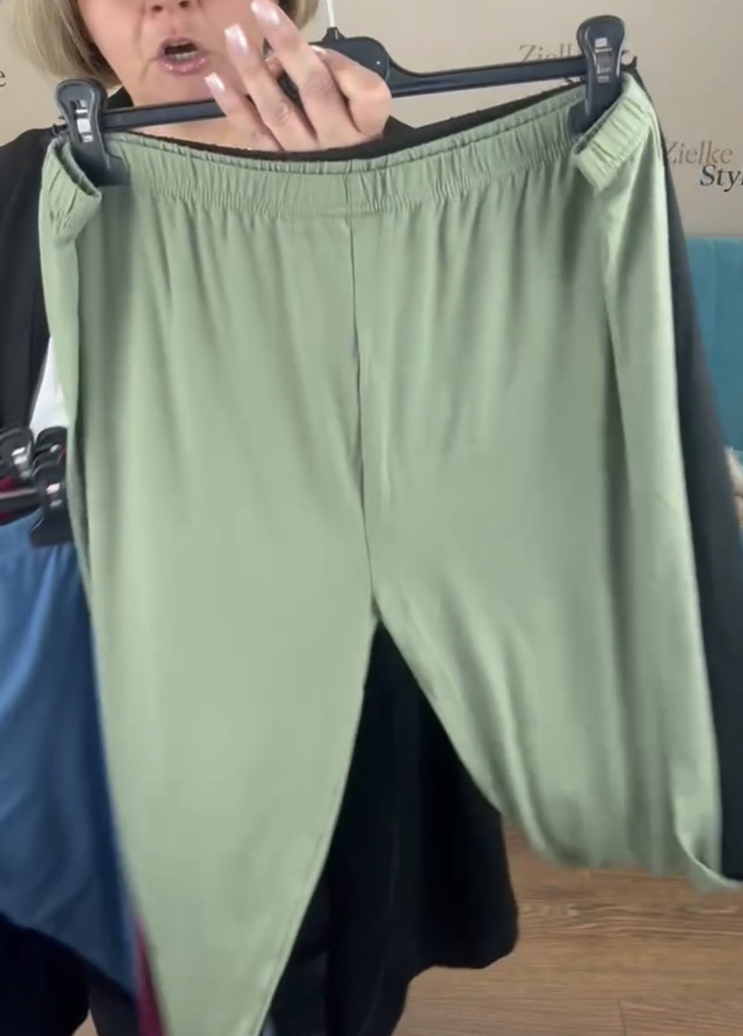 Leginsy 3/4 jednokolorowe -8xl/ 9xl - 5055 - oliwka