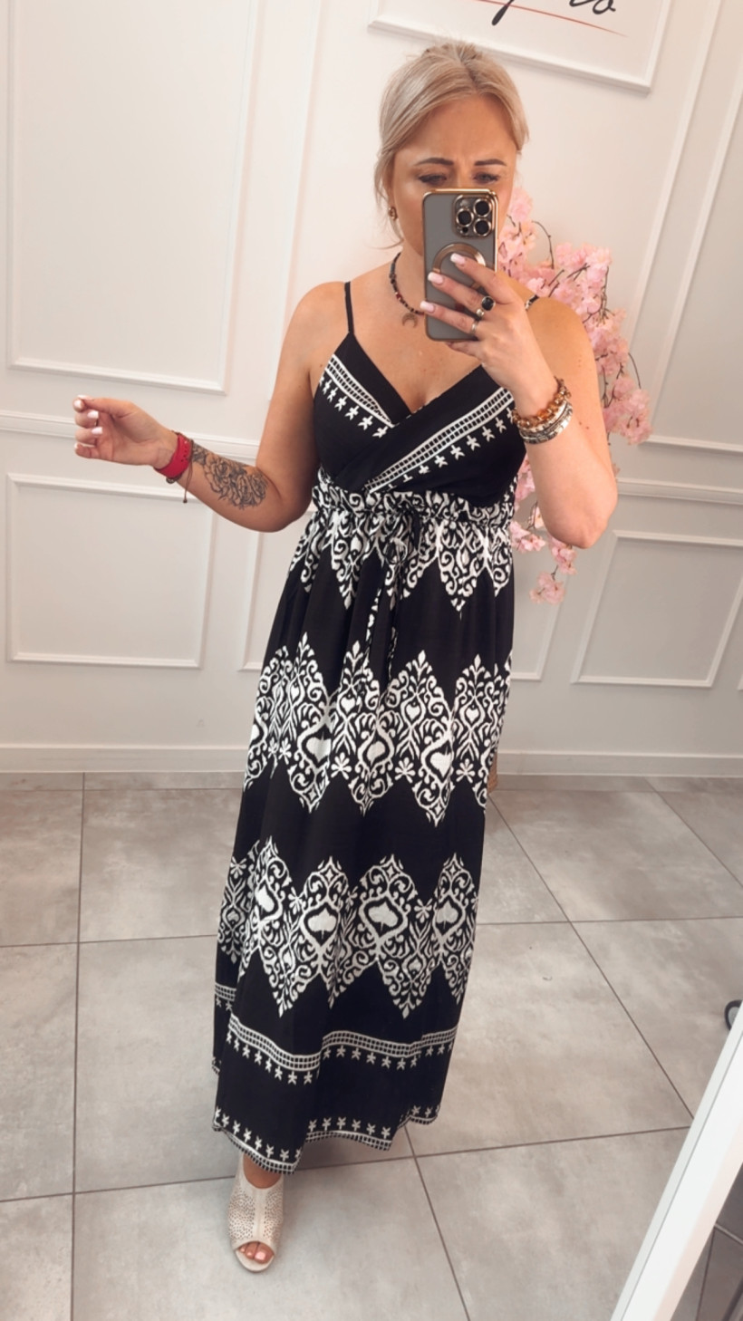 Sukienka maxi we wzory 14740