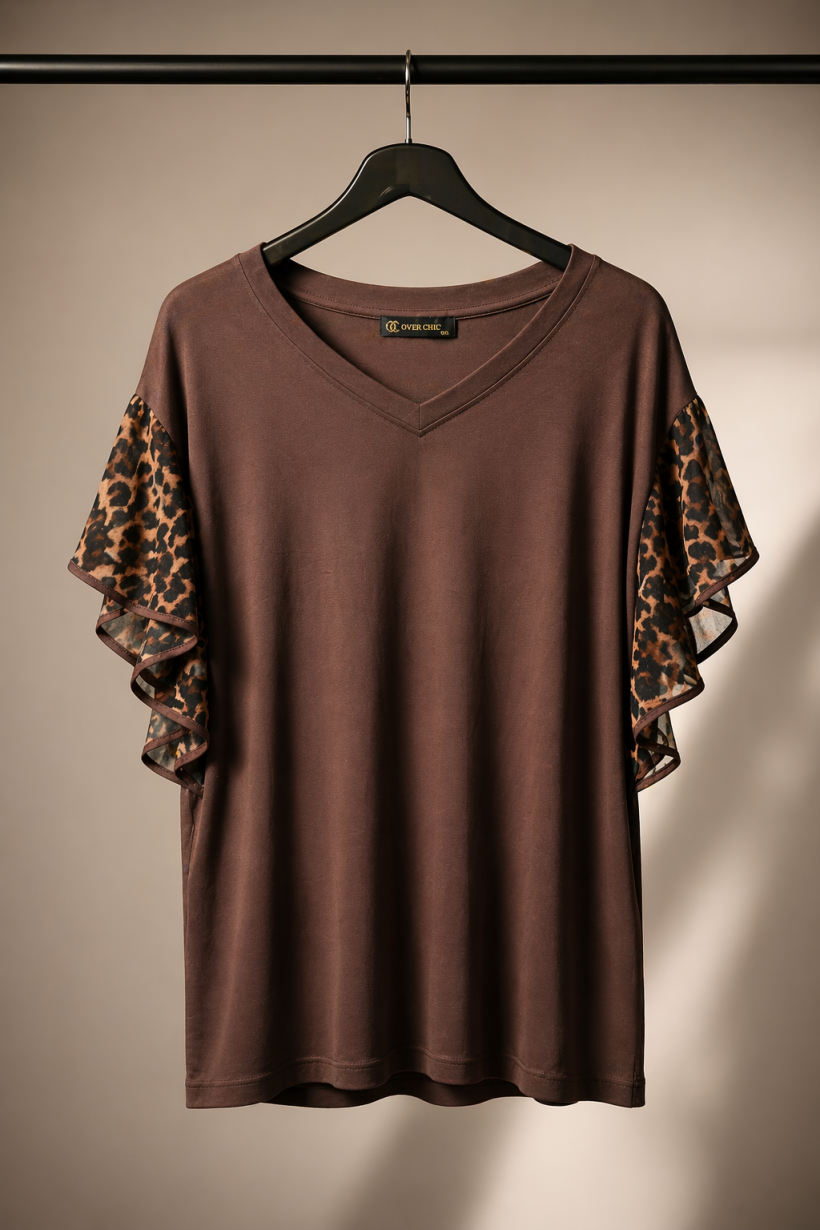 B180 T-shirt z panterkowym rękawem RÓŻNE KOLORY