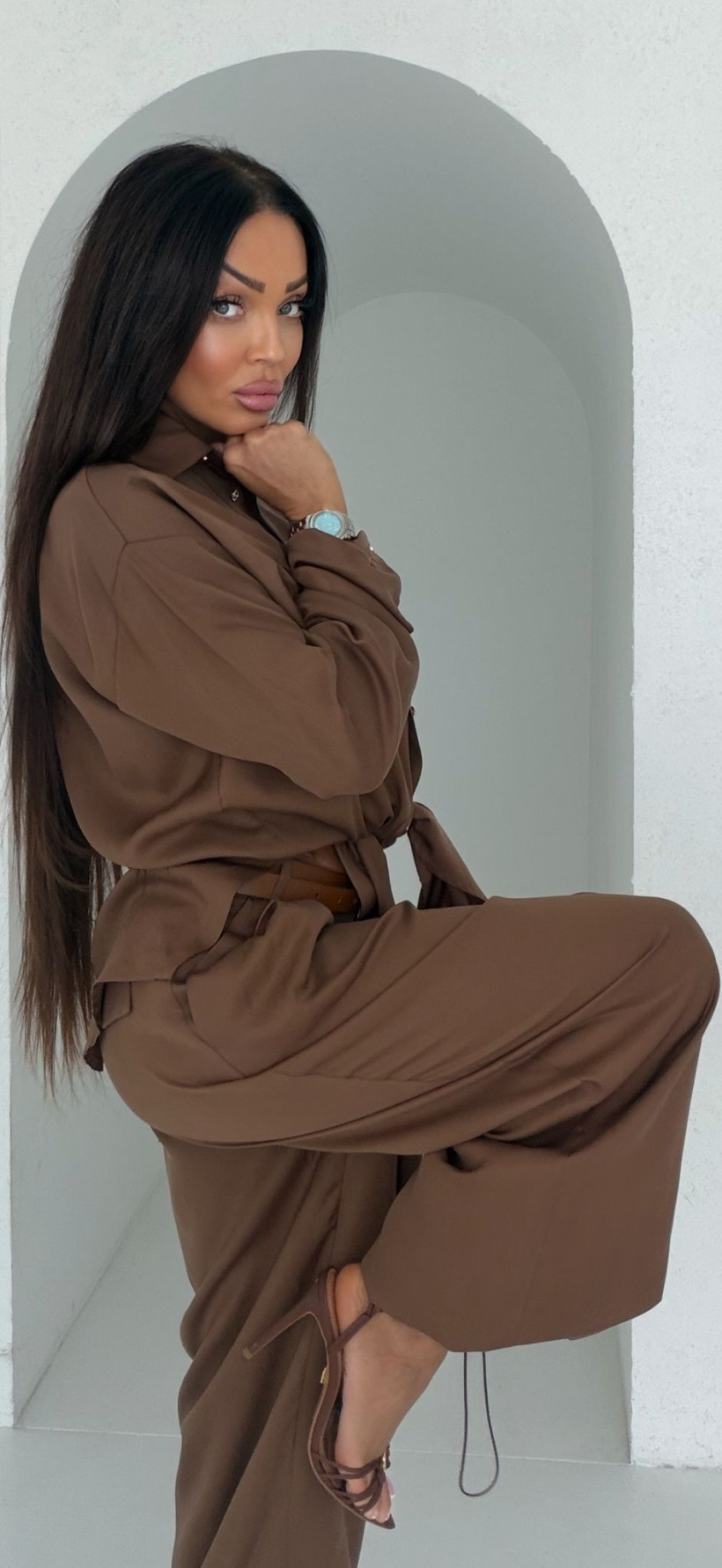 SPODNIE ZARI  TOBACO  LADY DRAMA