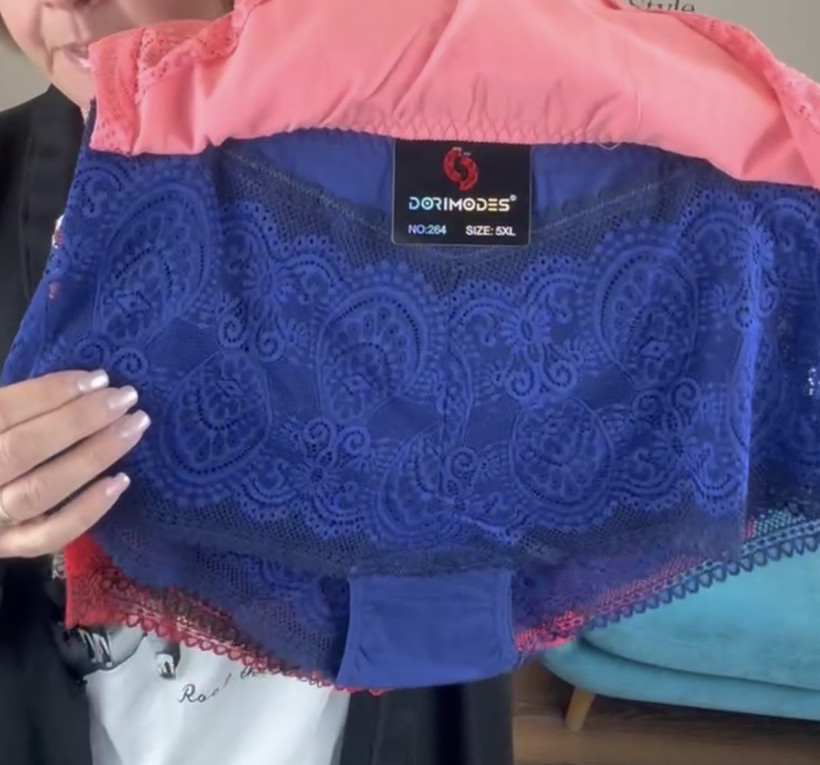 Majtki koronkowe wysokie , granat 5XL - 264
