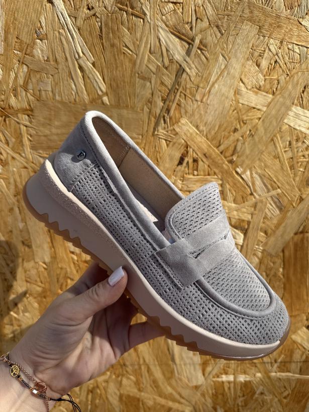 FILIP 16 - mokasyn szary dziurkowany DP6748/25be