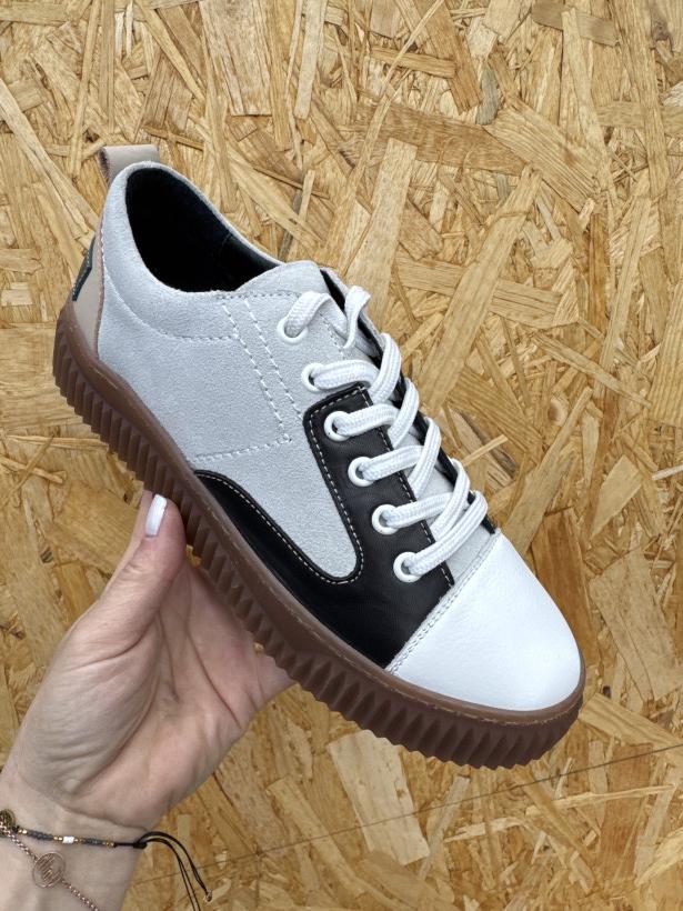 KARO 2 samba biało szara z czarnym paskiem W-20754-1643