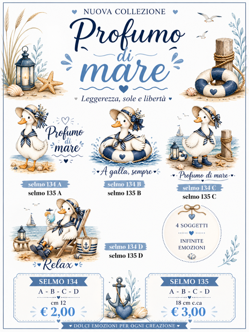 DTF Collezione PROFUMO DI MARE oche mare 18 cm