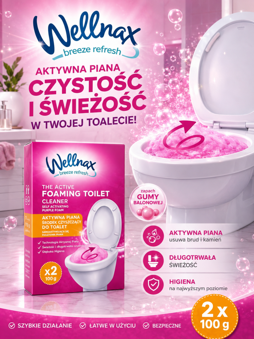 WELLNAX AKTYWNA PIANA DO CZYSZCZENIA TOALETY 2X100g