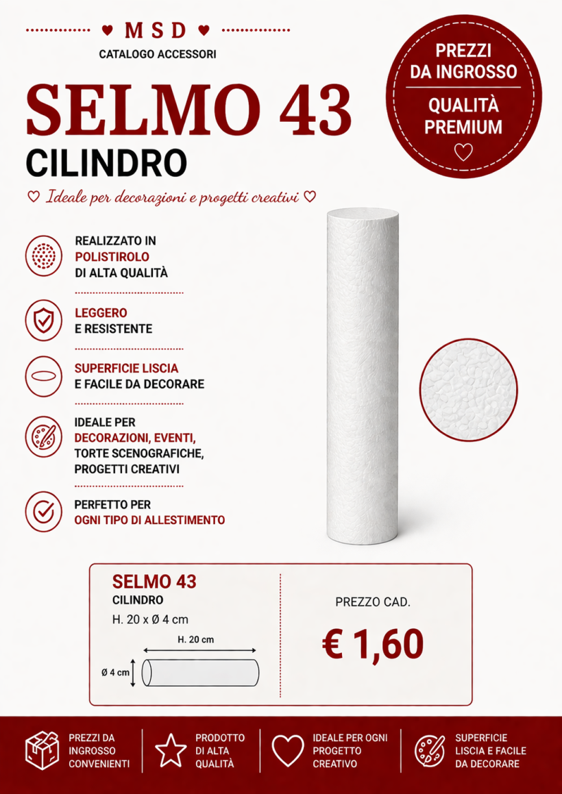 CILINDRO POLISTIROLO 20x4cm