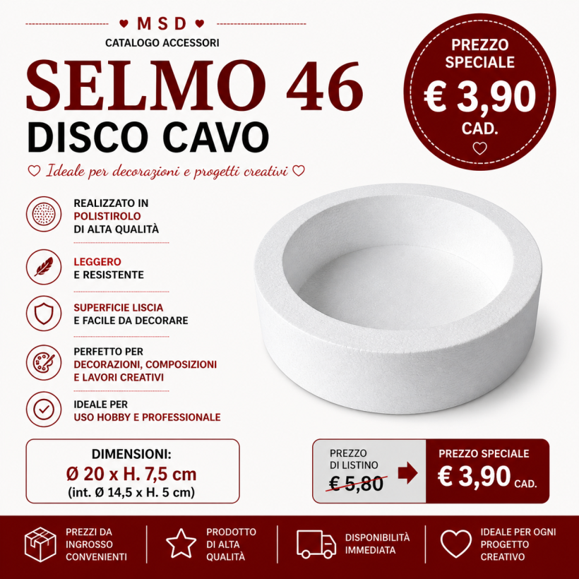 DISCO CAVO POLISTIROLO 20x7cm