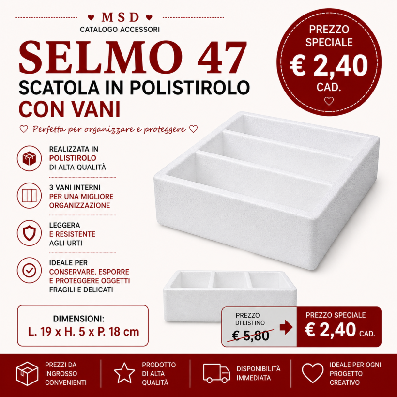 SCATOLA 3 VANI POLISTIROLO 19x18,5
