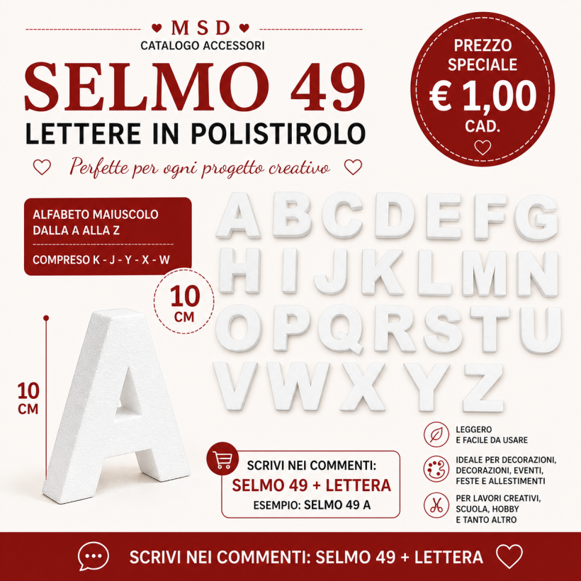 LETTERE ALFABETO POLISTIROLO