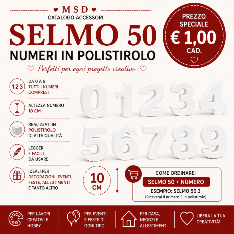NUMERI POLISTIROLO 