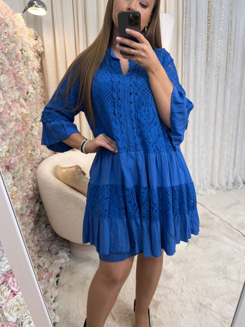 A217 Sukienka boho z koronką RÓZNE KOLORY