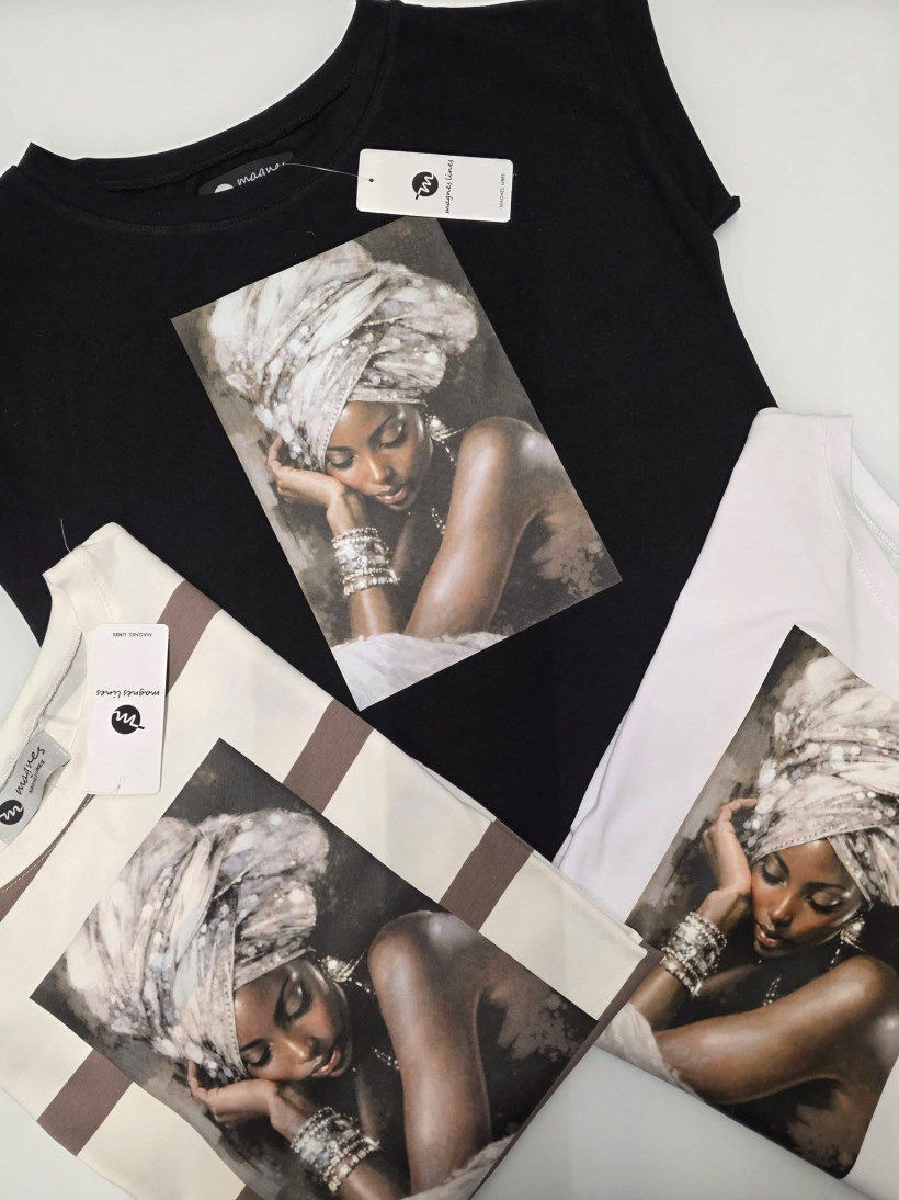 T-shirt African Queen Magnes Lines