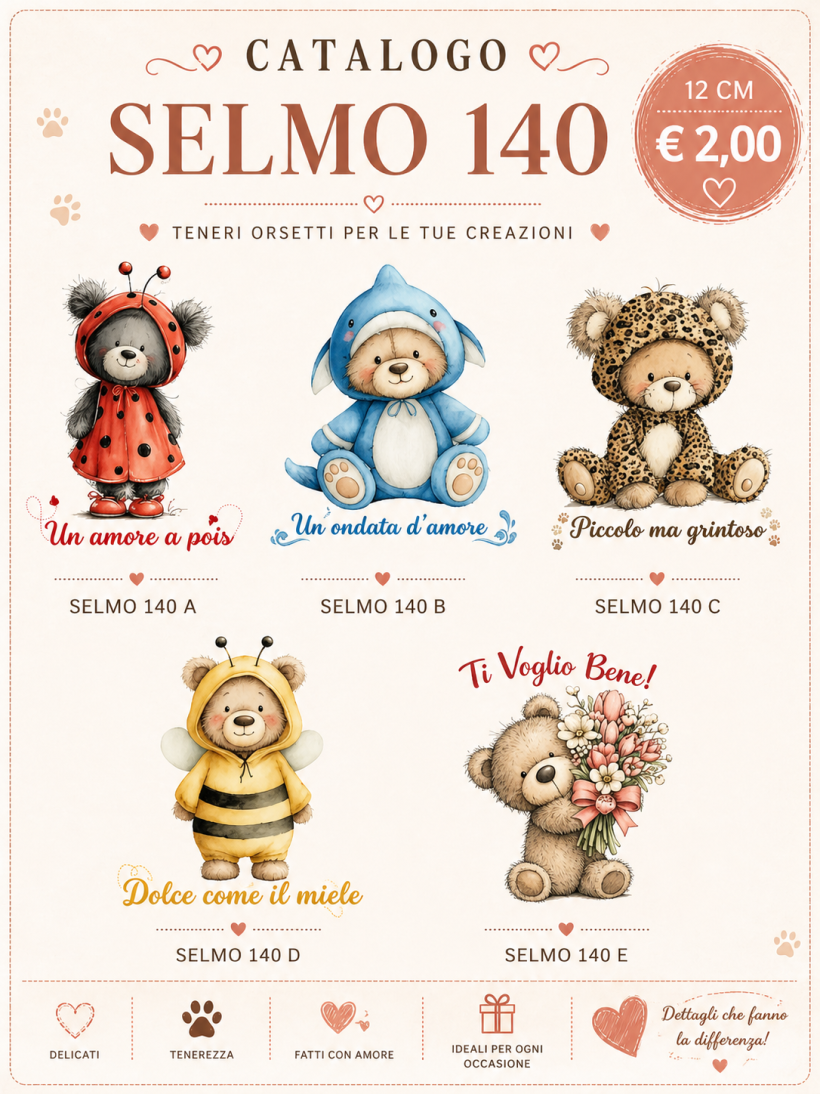ORSI PERSONAGGI  MEDI 12 CM