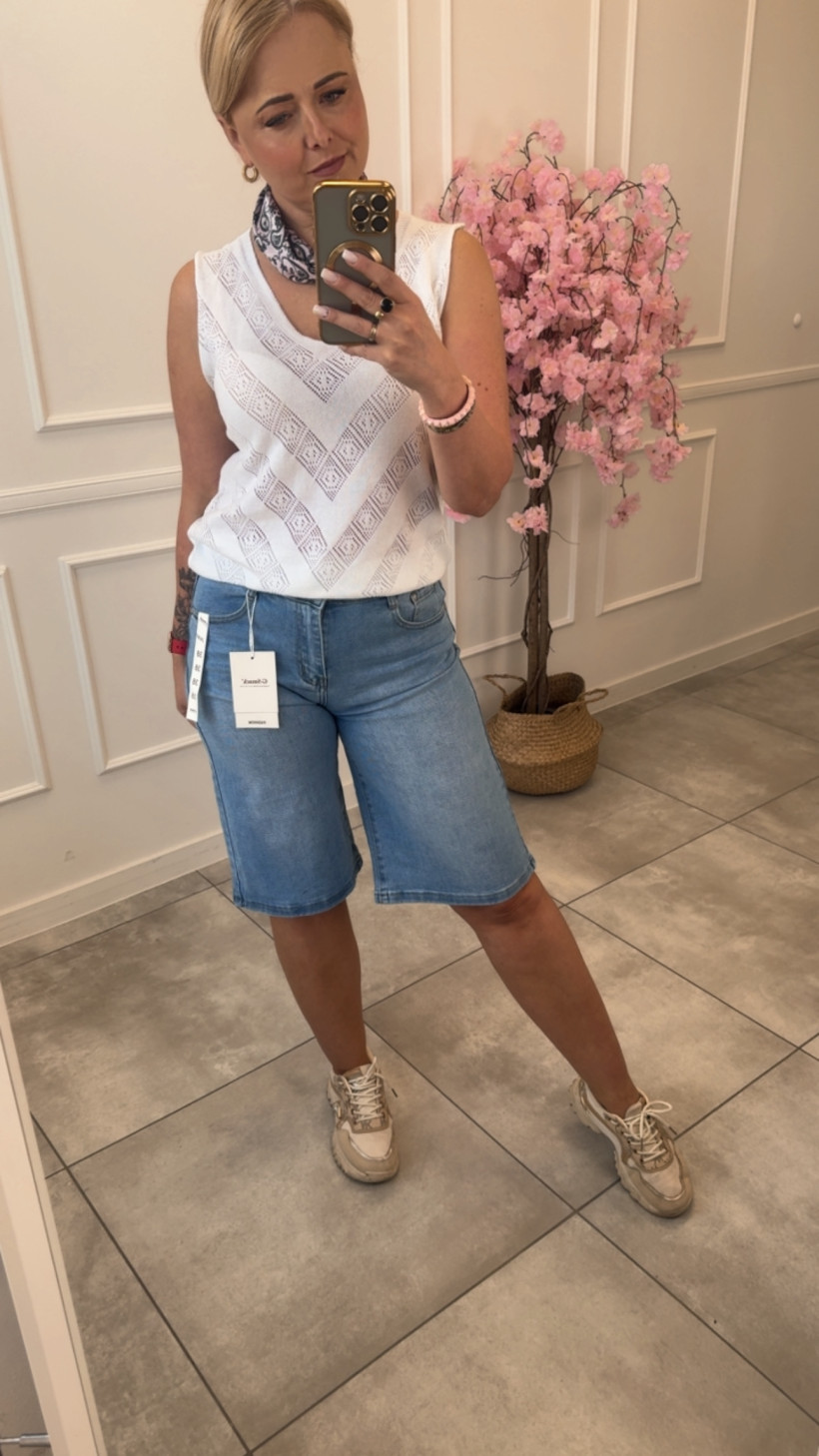 Spodnie bermudy jeansowe 14805