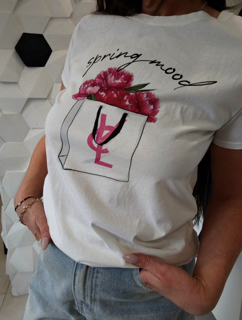 T-shirt z grafiką piwonii Vicolo uni
