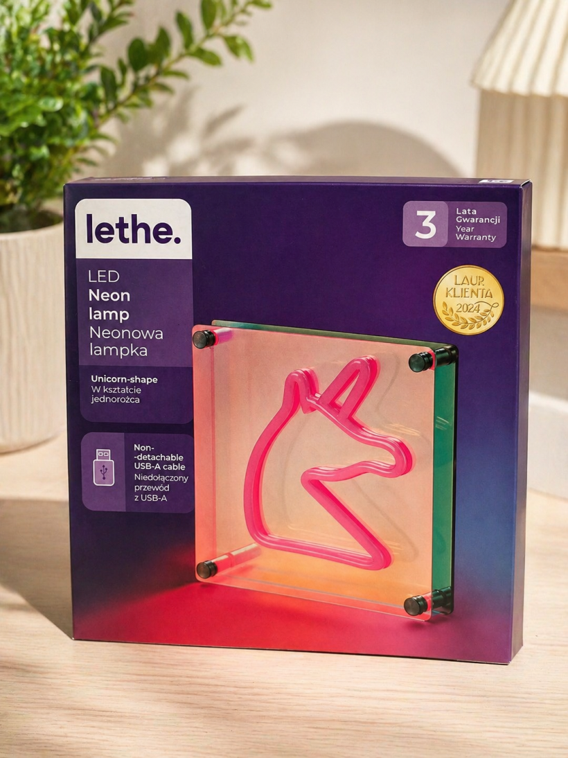 Lampka LED Neon Jednorożec LETHE