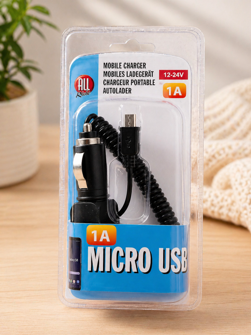 Ładowarka samochodowa Micro USB 1A 12–24V