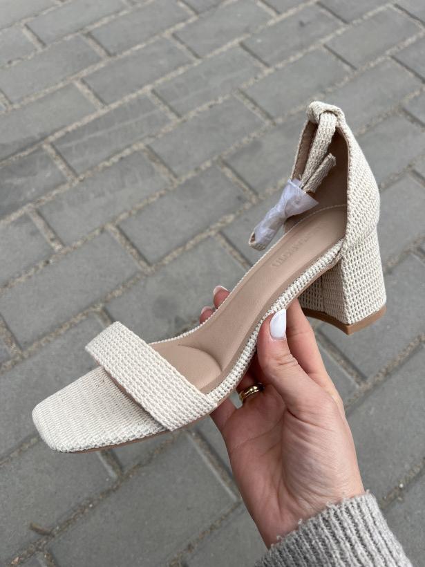 SANDAŁEK Hiszpania buonarotti a-5169 beige beżowy pleciony obcas