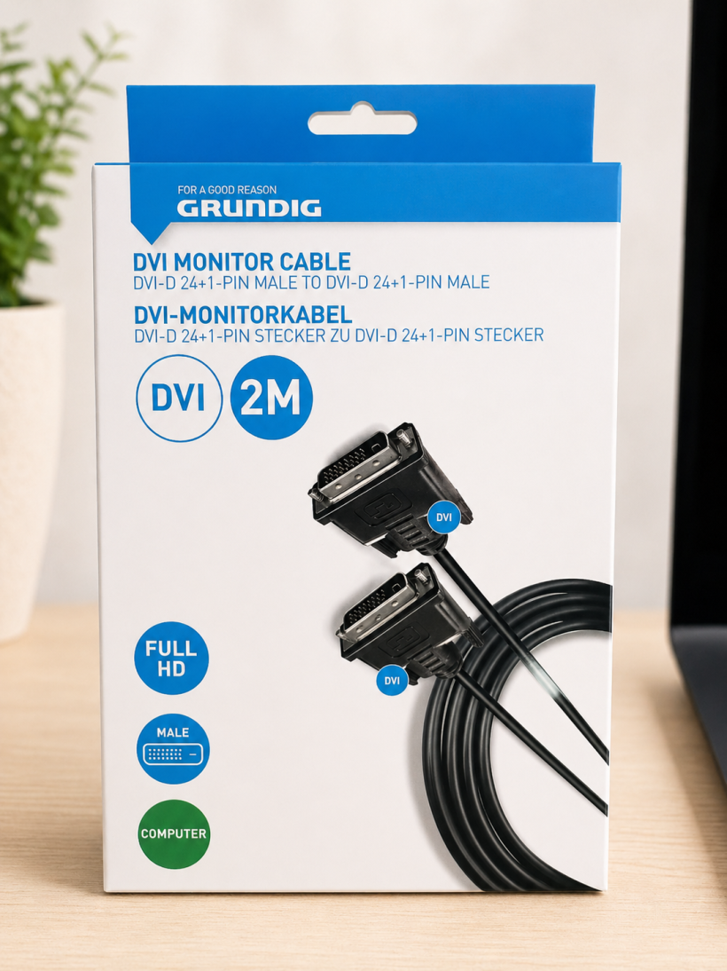 Kabel do monitora DVI-D 2 m Grundig