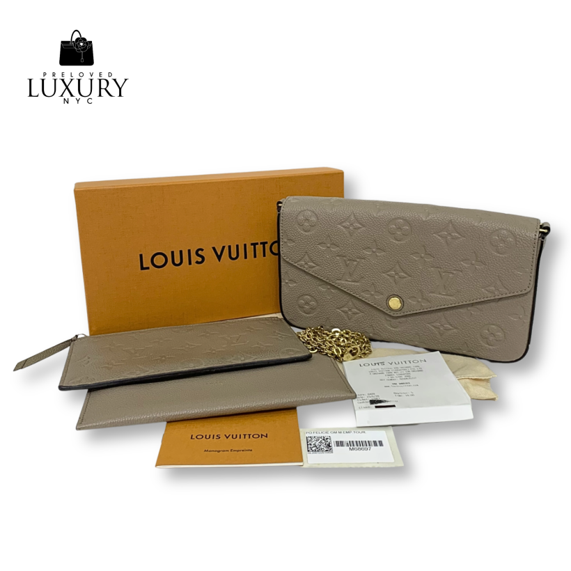 LOUIS VUITTON Bag Beige Empreinte M68697 Pochette Felicie Shoulder