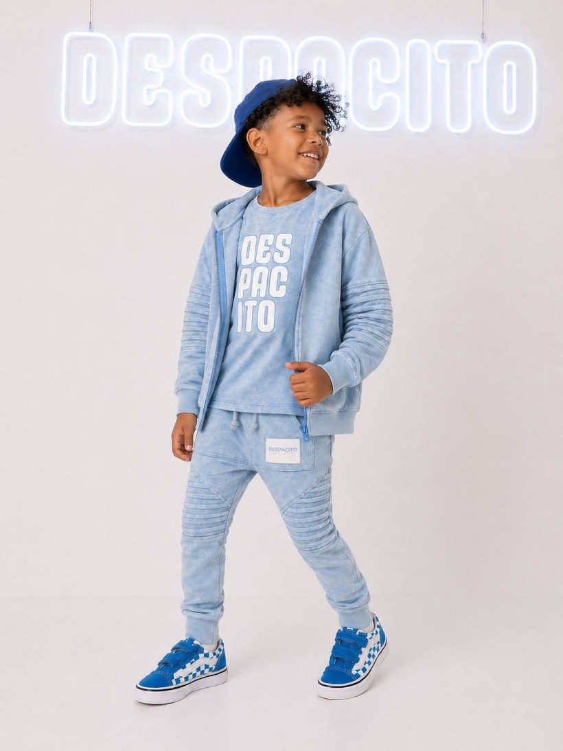 BLUZA ROZPINANA DEKATYZOWANA Z KAPTUREM SKY BLUE DESPACITO 