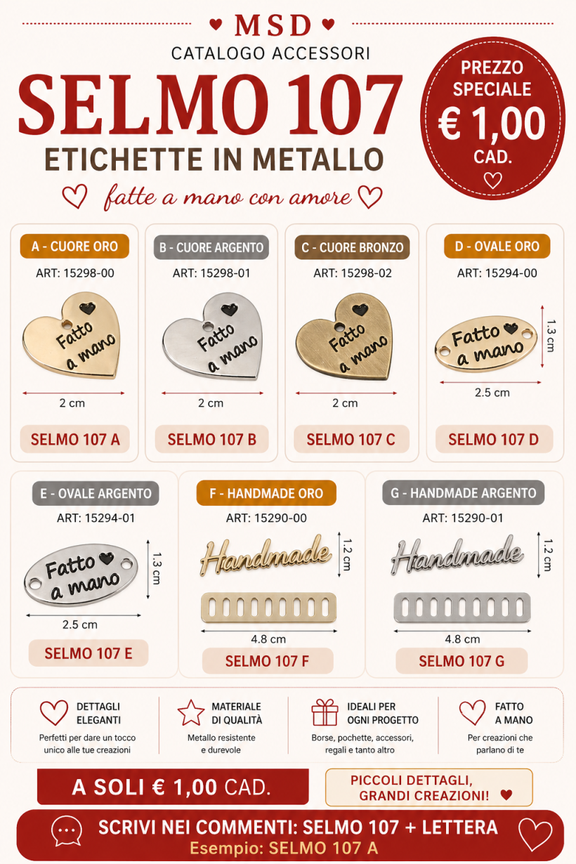 ETICHETTE IN METALLO HANDMADE