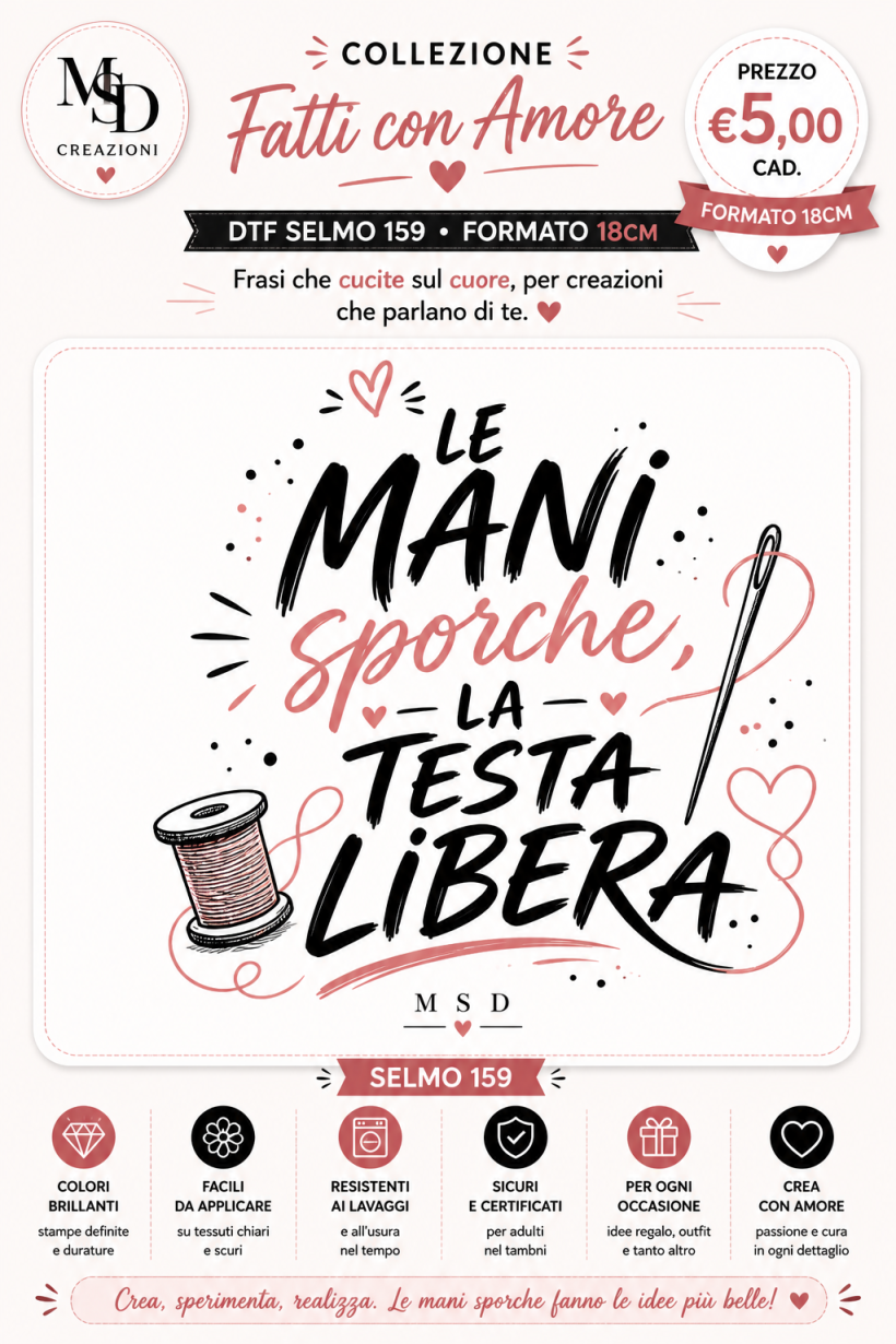 DTF MANI SPORCHE TESTA LIBERA 18 CM