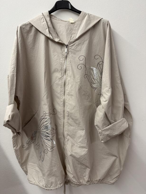Italia nr 13 - Kurtka / bluza na zamek z kapturem Wł. 29402 - beżowa