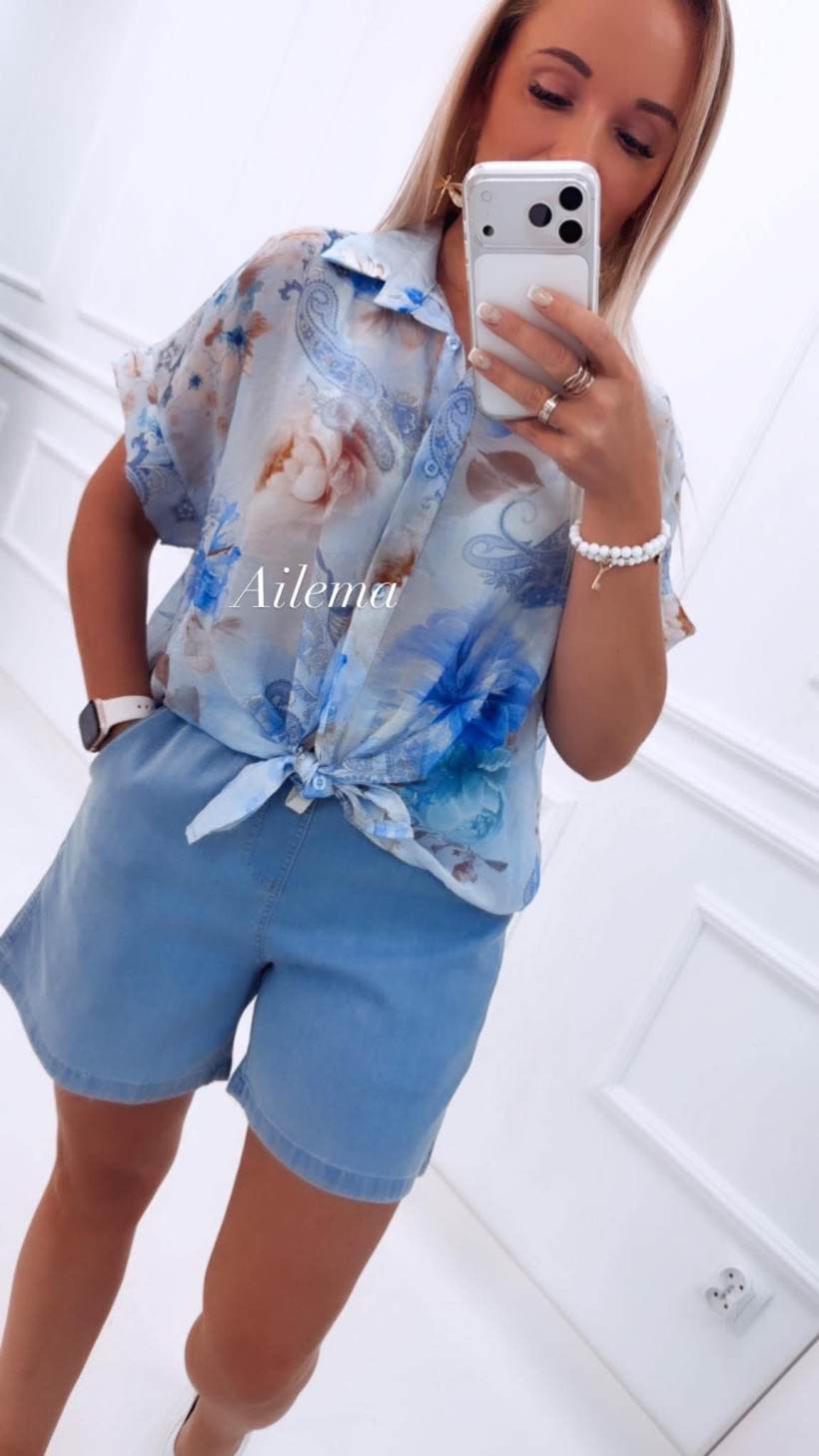 Spodenki w materiale jeans Miego 330115 z gumką