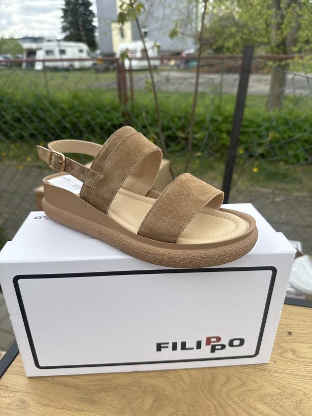 FIL 14 - SANDAŁ ZAMSZOWY BEZOWY  FILIPPO DS7746/26CA