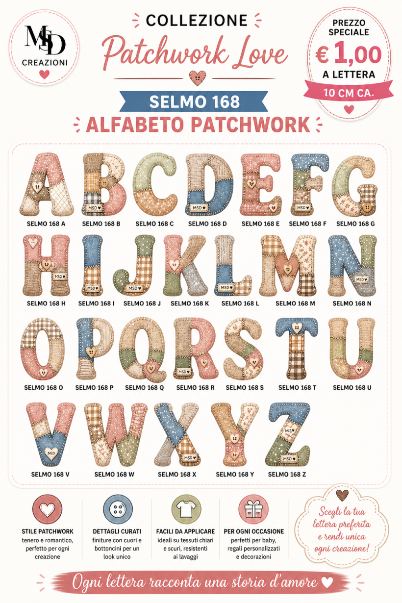 ALFABETO PATCHWORK 10 CM