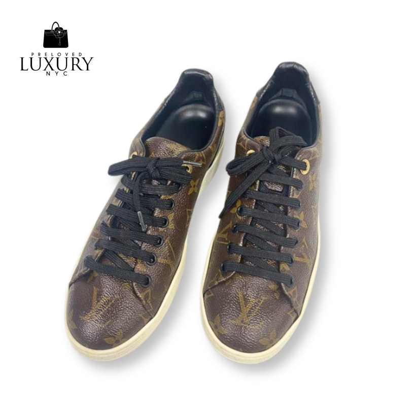 LOUIS VUITTON Monogram Frontrow Sneaker Brown Size 38