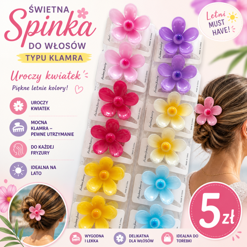 Spinka Kwiat 7,5 cm 