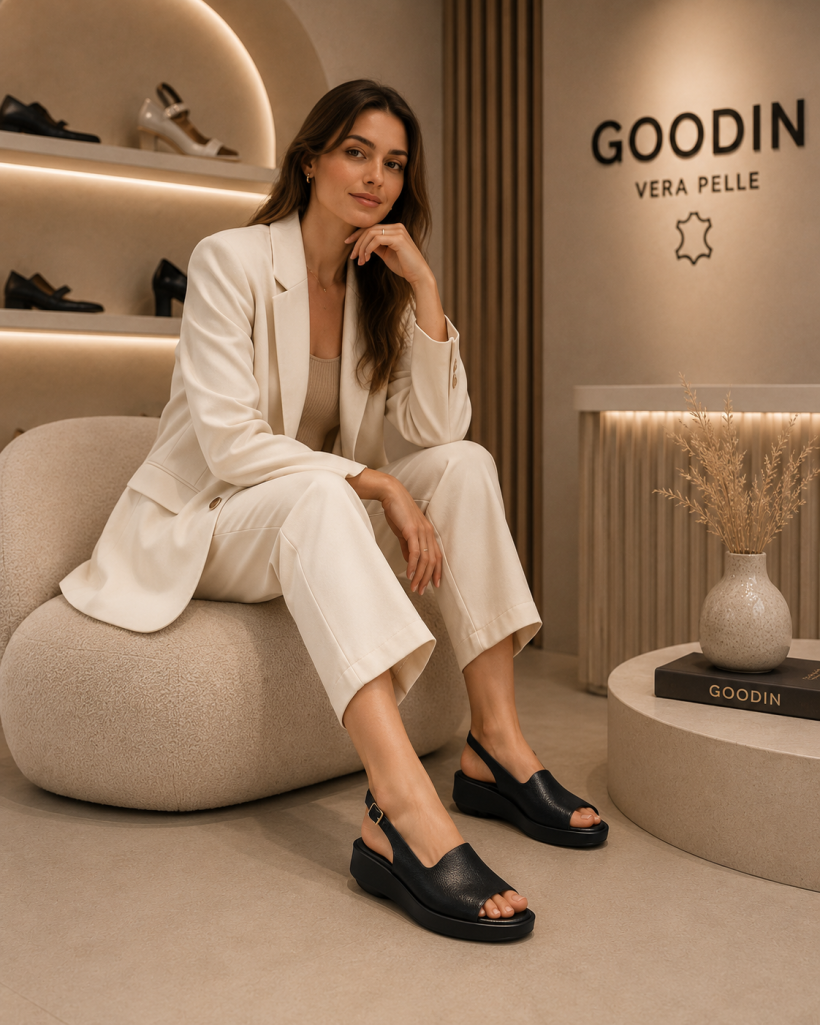 Sandały Damskie GOODIN GD-FL1701 platforma z zapięciem 