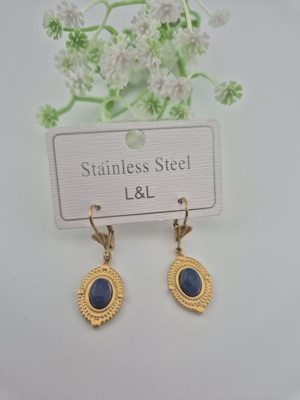 Kolczyki laspis lazuli