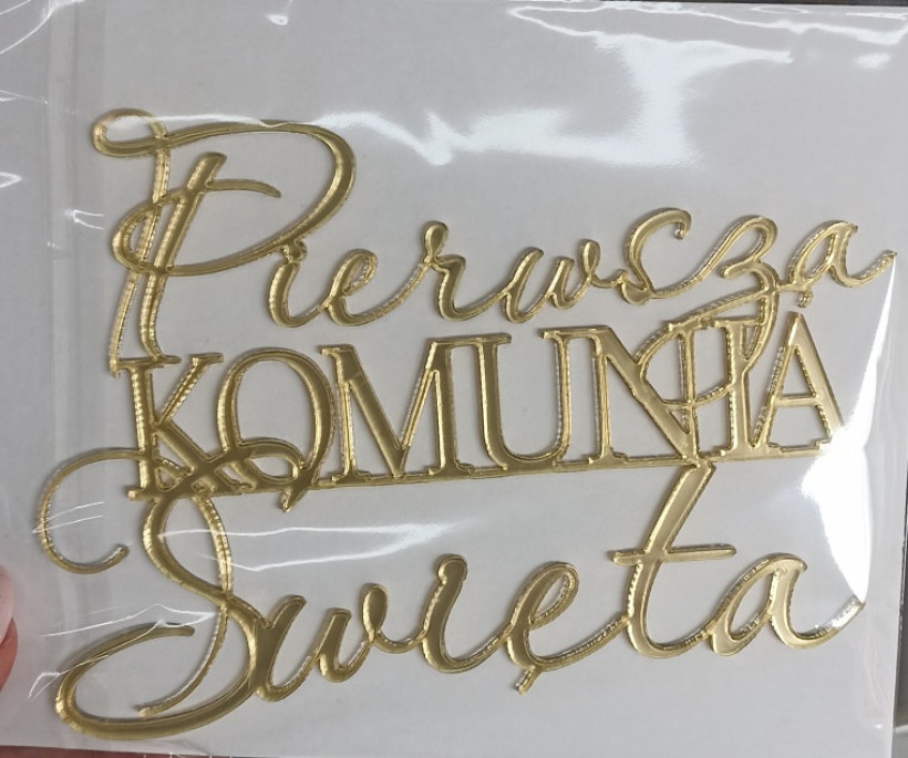 Topper Pierwsza Komunia Święta na bok tortu 