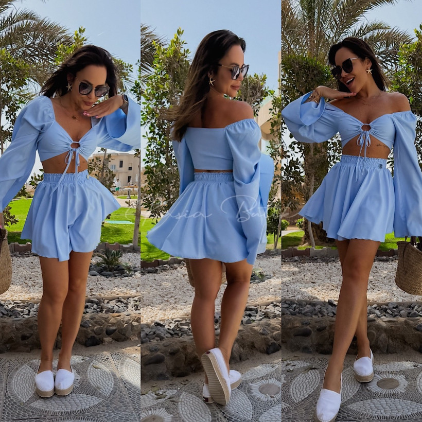 Spódnico- Szorty Wiskozowe Barbie Baby Blue