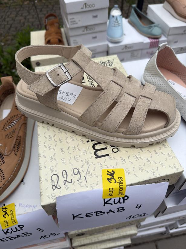KEBAB 4 turcja Sandal bezowy zabudowany palec Missmama