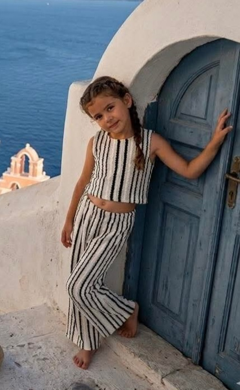 KOMPLET BOHO AŻUR CROP TOP + SZEROKIE SPODNIE KAYA 
