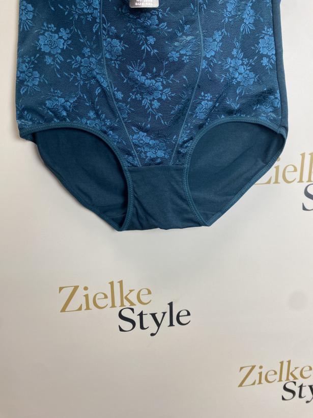 Majtki ściągające wysokie z koronką butelkowa zieleń- 3969 - 5XL