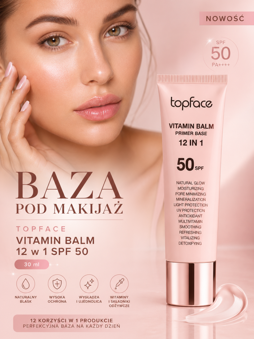Baza pod makijaż - Topface Vitamin Balm 12 w 1 SPF 50 - 30 ml