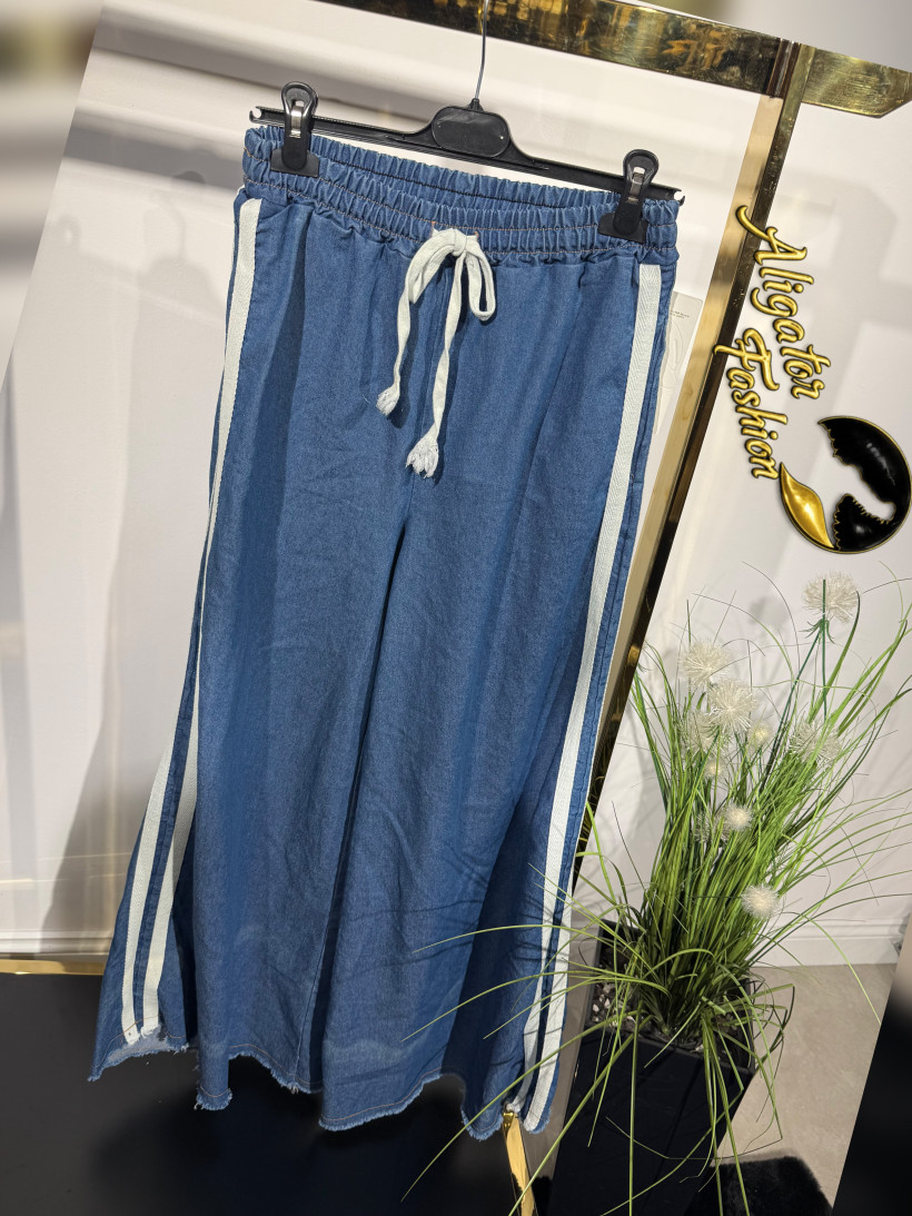 Spodnie dzwony  jeans lampas 