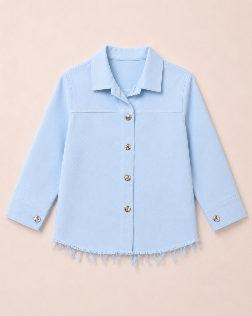 Z W Katana jeansowa L805-BABY BLUE - diamentowa nuta  motyle