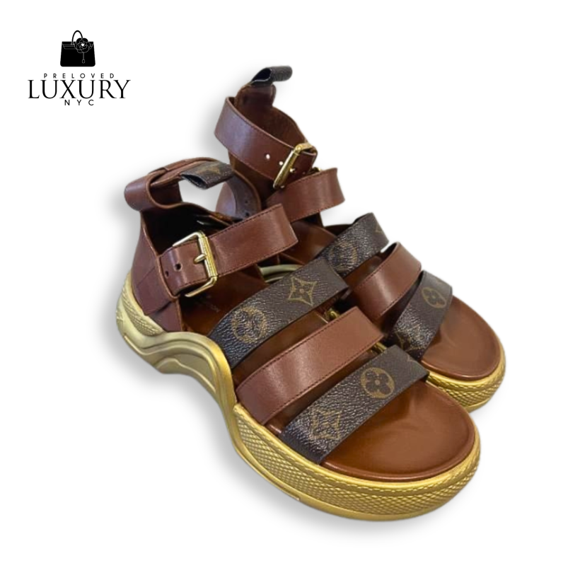 LOUIS VUITTON Archlight Line Sandals Monogram Size 36