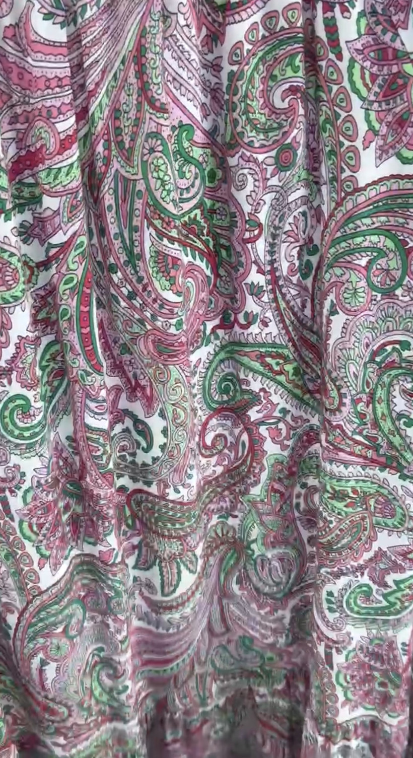 Sukienka wzorzysta hiszpanka, wiązany dekolt, ellen - 6xl - 2605 - białe z różem